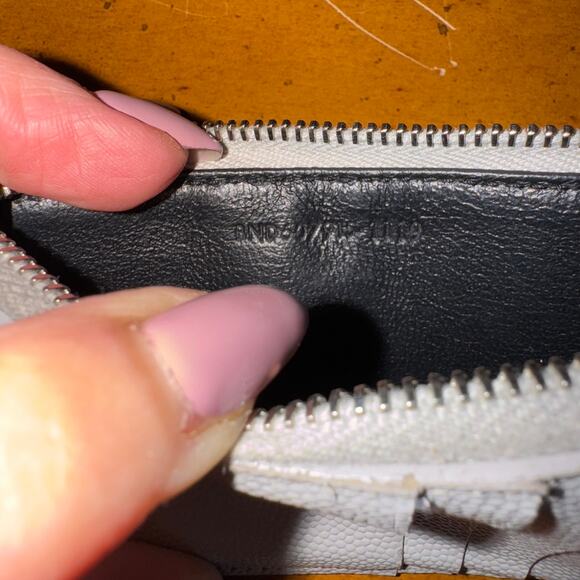 Saint Laurent Cassandra Leather Coin Purse Wallet Gray - Authentic YSL - Picture 8 of 13